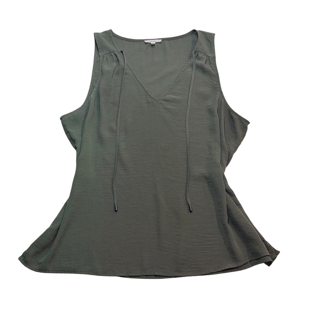 Maurices Sage Green Sleeveless Blouse Flowy V Neck Tank Top XXL - Picture 4 of 10